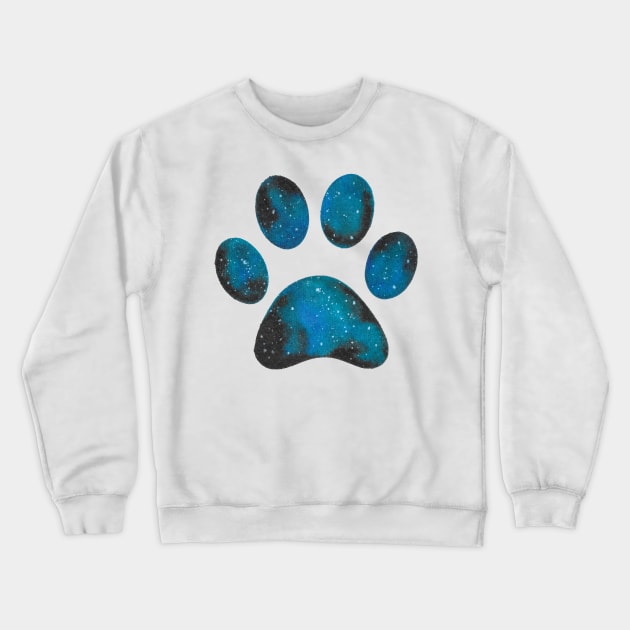 Galaxy pawprint Crewneck Sweatshirt by RosanneCreates